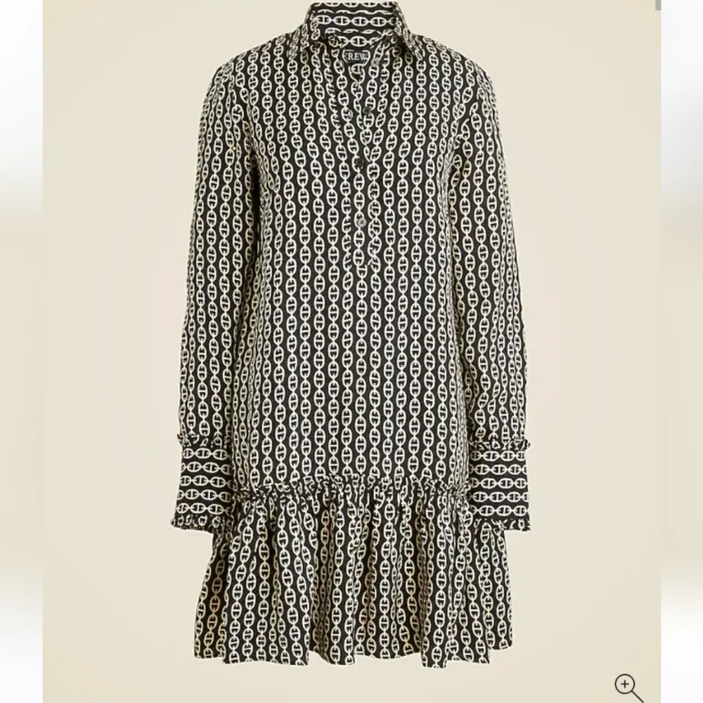 J Crew Amelia Chain Print Shirtdress Long Sleeve XS